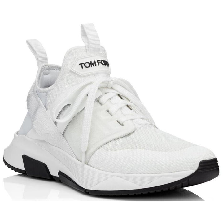 Tom Ford Mens Jago Designer Trainer Sneakers Mesh Shoe White J1100T US 8 NWB Image 1