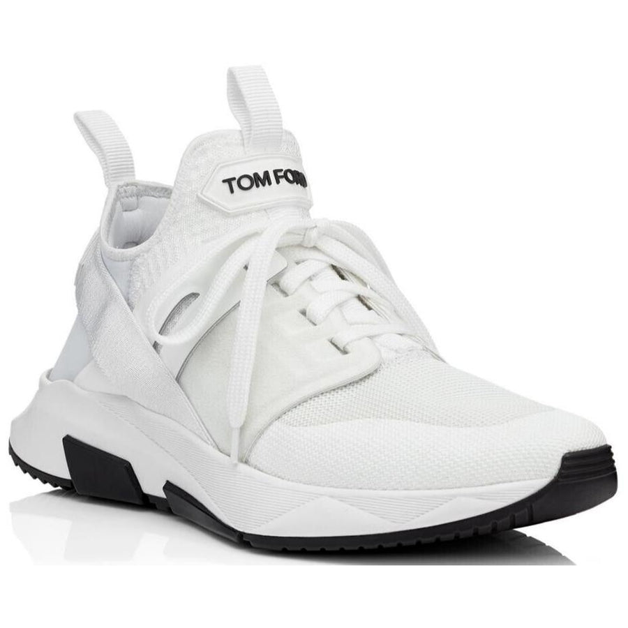 Tom Ford Mens Jago Designer Trainer Sneakers Mesh Shoe White J1100T US 9 NWB Image 1