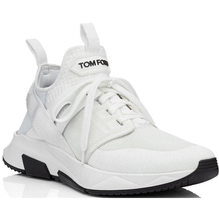 Tom Ford Mens Jago Designer Trainer Sneakers Mesh Shoe White J1100T US 10 NWB Image 1