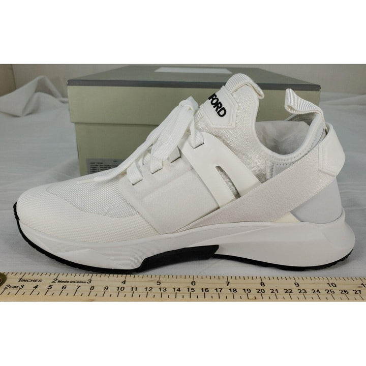 Tom Ford Mens Jago Designer Trainer Sneakers Mesh Shoe White J1100T US 8 NWB Image 3