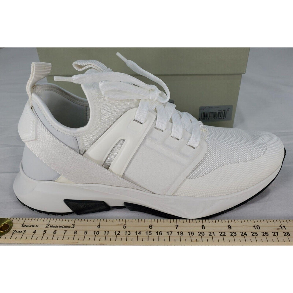 Tom Ford Mens Jago Designer Trainer Sneakers Mesh Shoe White J1100T US 8.5 NWB Image 2