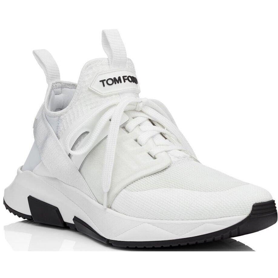 Tom Ford Mens Jago Designer Trainer Sneakers Mesh Shoe White J1100T US 10.5 NWB Image 1