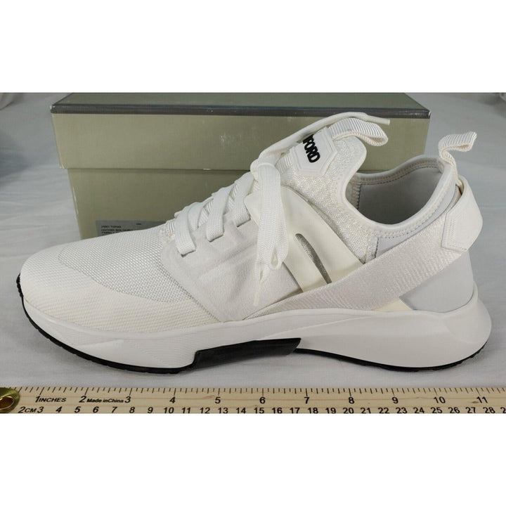 Tom Ford Mens Jago Designer Trainer Sneakers Mesh Shoe White J1100T US 10.5 NWB Image 3