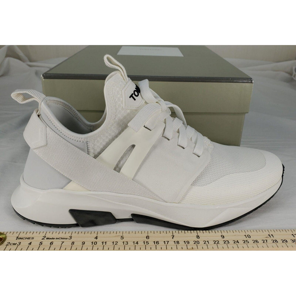 Tom Ford Mens Jago Designer Trainer Sneakers Mesh Shoe White J1100T US 11.5 NWB Image 2