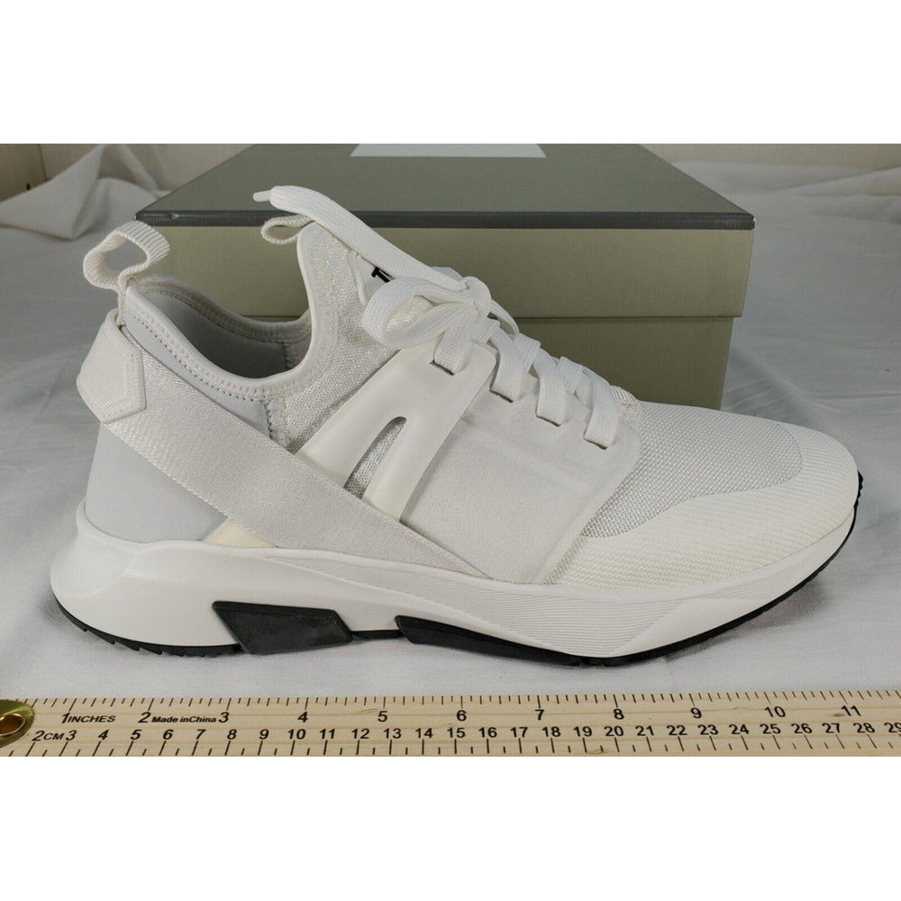 Tom Ford Mens Jago Designer Trainer Sneakers Mesh Shoe White J1100T US 12 NWB Image 2
