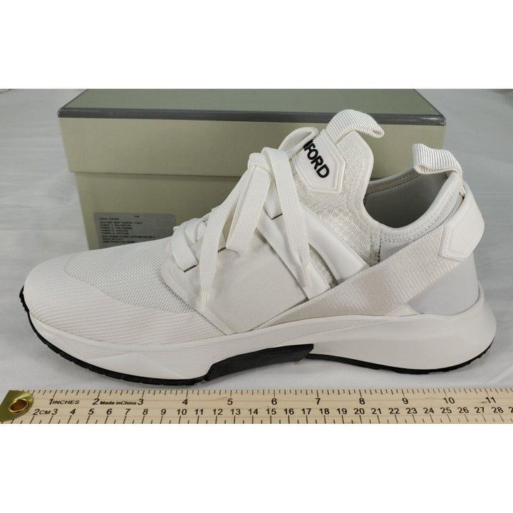 Tom Ford Mens Jago Designer Trainer Sneakers Mesh Shoe White J1100T US 9.5 NWB Image 3
