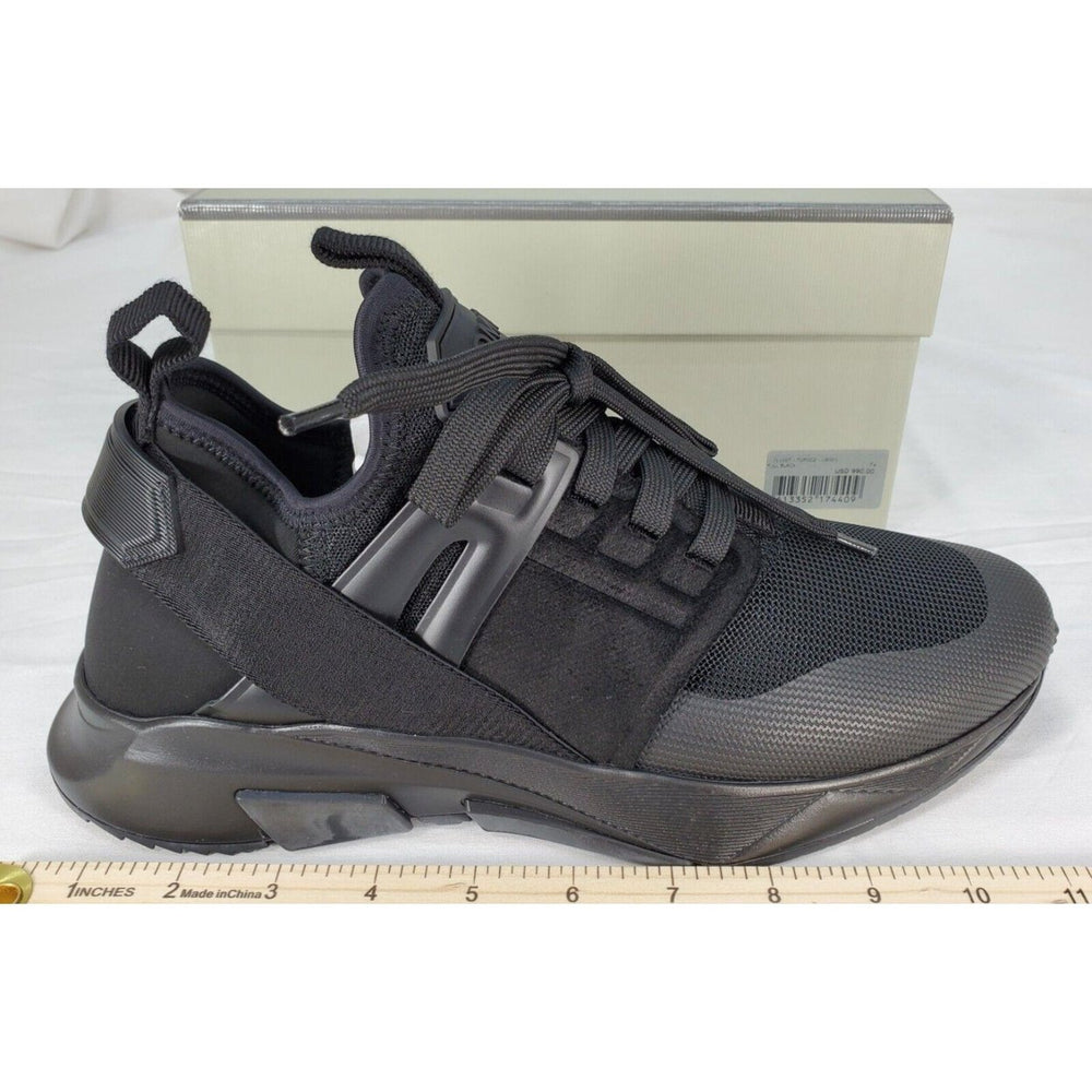 Tom Ford Mens Jago Designer Trainer Sneakers Mesh Shoe Black J1100T US 7.5 NWB Image 2