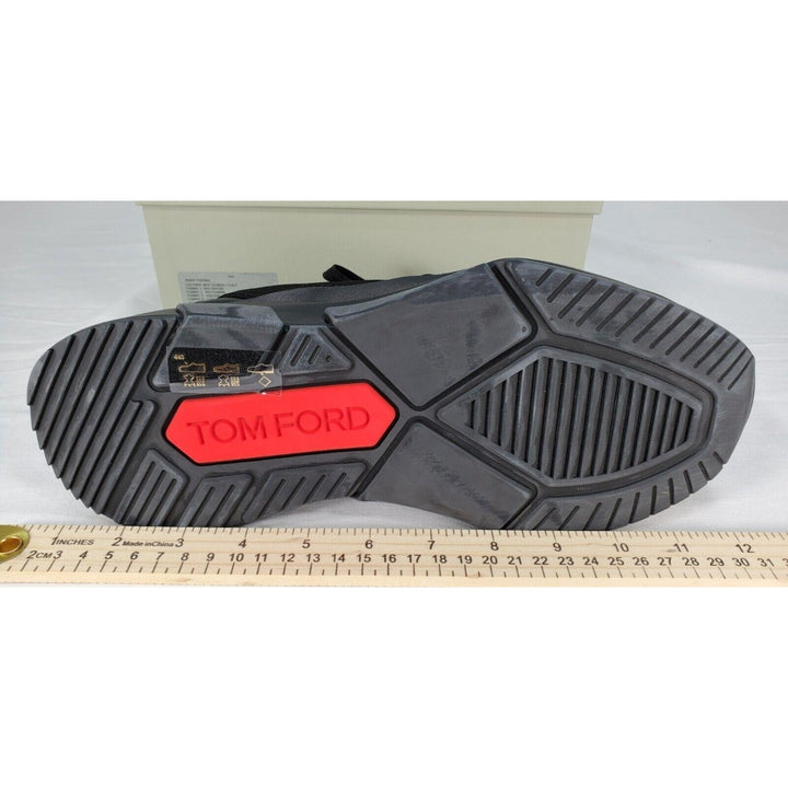 Tom Ford Mens Jago Designer Trainer Sneakers Mesh Shoe Black J1100T US 7.5 NWB Image 4