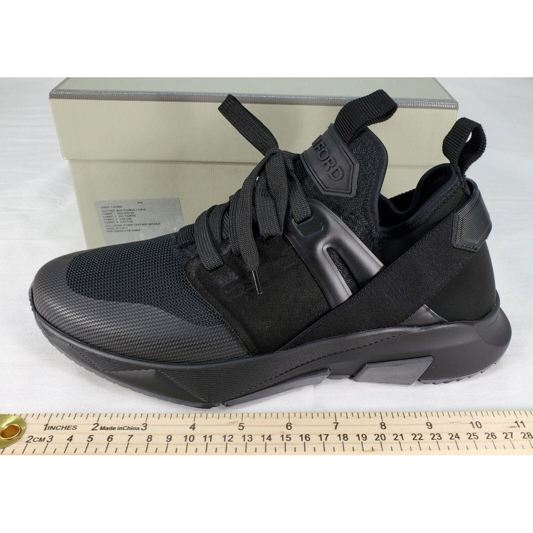 Tom Ford Mens Jago Designer Trainer Sneakers Mesh Shoe Black J1100T US 9 NWB Image 3