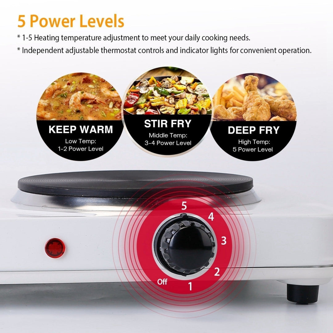 2000W Double Electric Burner Portable Dual Counter Stove Countertop Hot Plate Kitchen Cooker Stove with 5 Gear Image 4