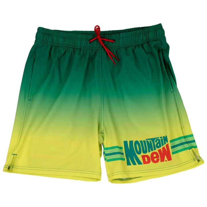 Mountain Dew Retro Logo 6" Inseam Lined Swim Trunks Image 2