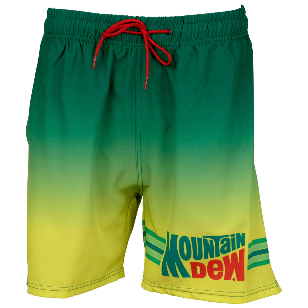 Mountain Dew Retro Logo 6" Inseam Lined Swim Trunks Image 3