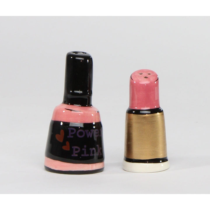 Ceramic Nail Polish Lipstick Salt and Pepper Shakers Image 3