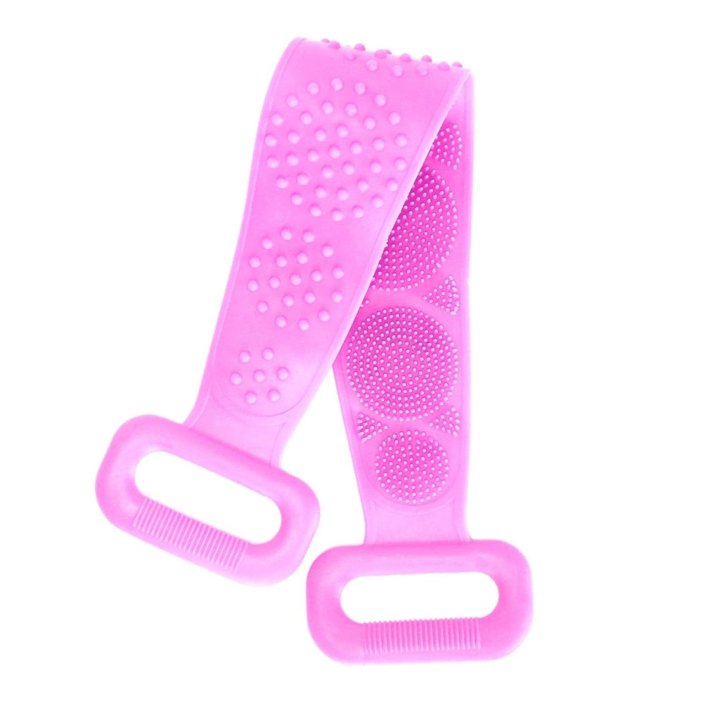 Silicond Back Scrubber Belt For Shower Exfoliating Foaming Body Wash Strap Brush Bristles Massage Dots Image 2
