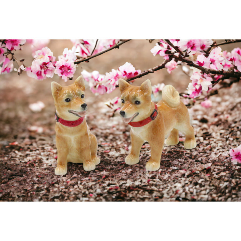 Shiba Inu Ceramic Salt and Pepper Shakers Dog Lover Image 1