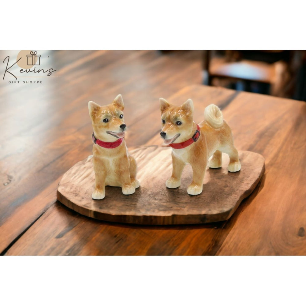 Shiba Inu Ceramic Salt and Pepper Shakers Dog Lover Image 2