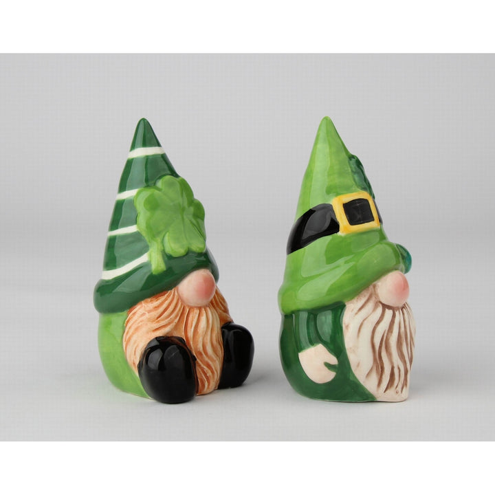 Ceramic Irish Gnomes Salt and Pepper Shakers 3.875In Image 4