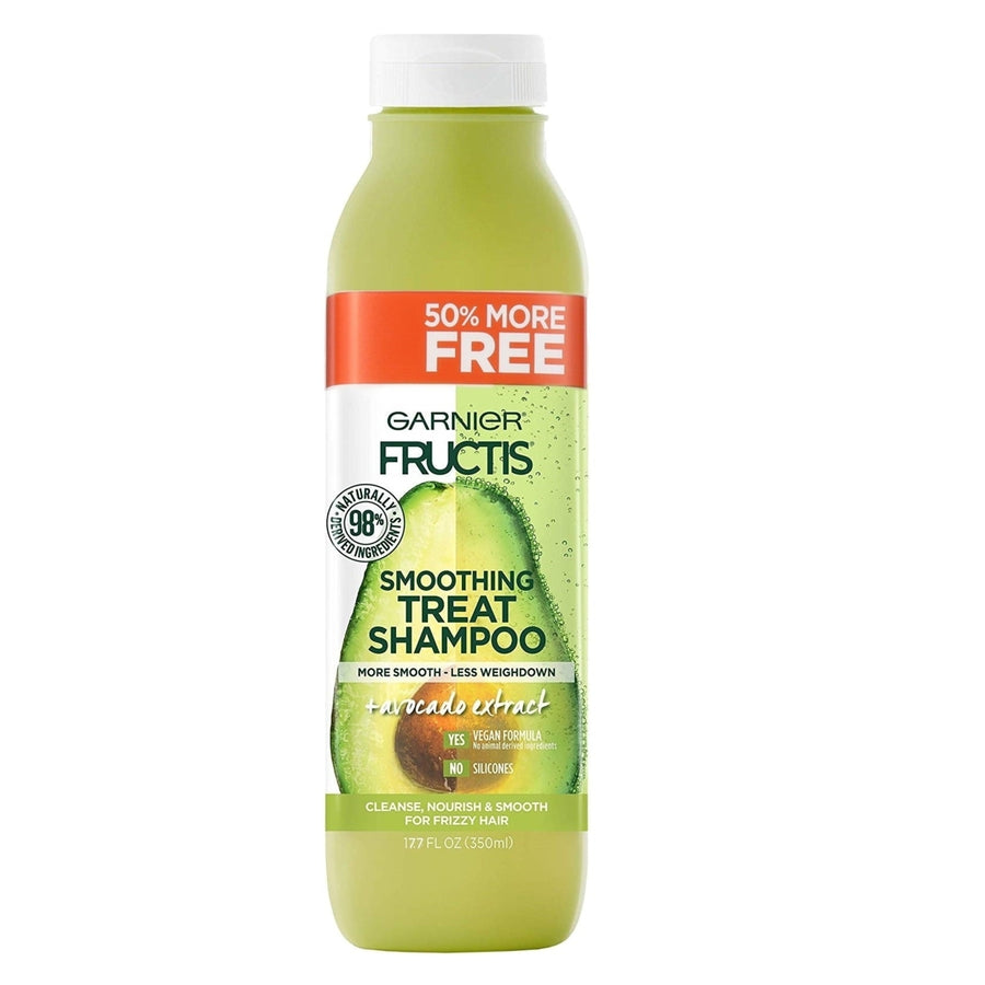 Garnier Fructis Smoothing Treat Shampoo Avocado Nourish and Smooth for Frizzy Hair 50% More 17.7 fl oz Image 1