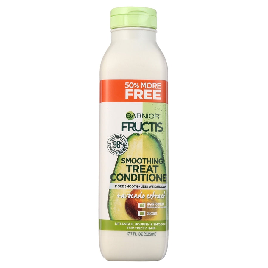 Garnier Fructis Smoothing Treat Conditioner Avocado Nourish and Smooth for Frizzy Hair 50% More 17.7 fl oz Image 1