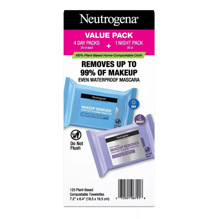 Neutrogena Makeup Remover and Night Calming Cleansing Towelettes (125 Count) Image 1