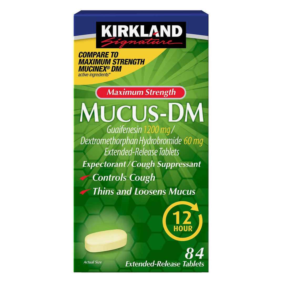 Kirkland Signature Mucus DM Maximum Strength 84 Tablets Image 1