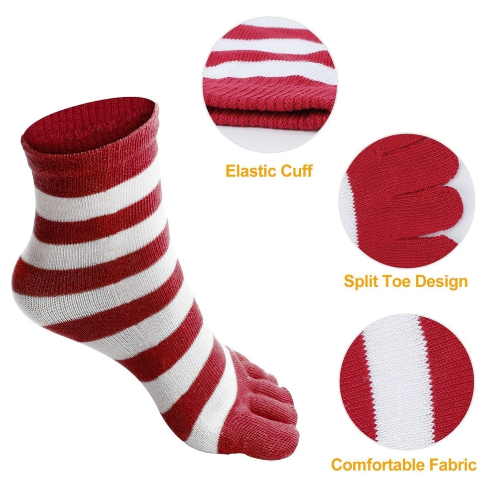 6 Pair 5-toes Socks Soft Breathable Socks Ankle Sock Athletic Five Finger Socks For Girl Women Image 2