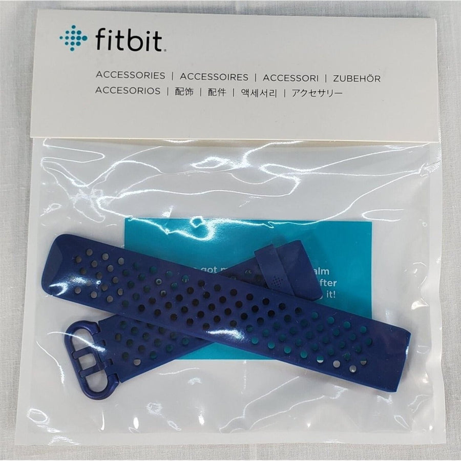 Fitbit Charge 3 and 4 Band Sport Navy Blue Large FB168SBNVL Band Only Image 1