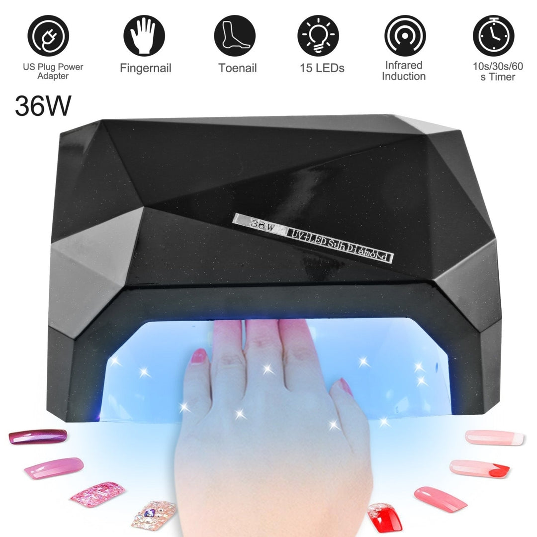 36W UV LED Lamp Nail Polish Dryer 15 LEDs Fingernail Toenail Gel Curing Machine Nail Art Painting Salon Tools Set US Image 3