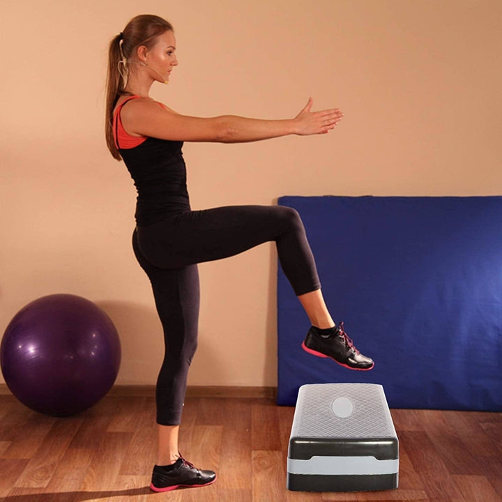 Step Platform Trainer Adjustable Workout Aerobic Stepper in Fitness Exercise for Home Gym Image 4