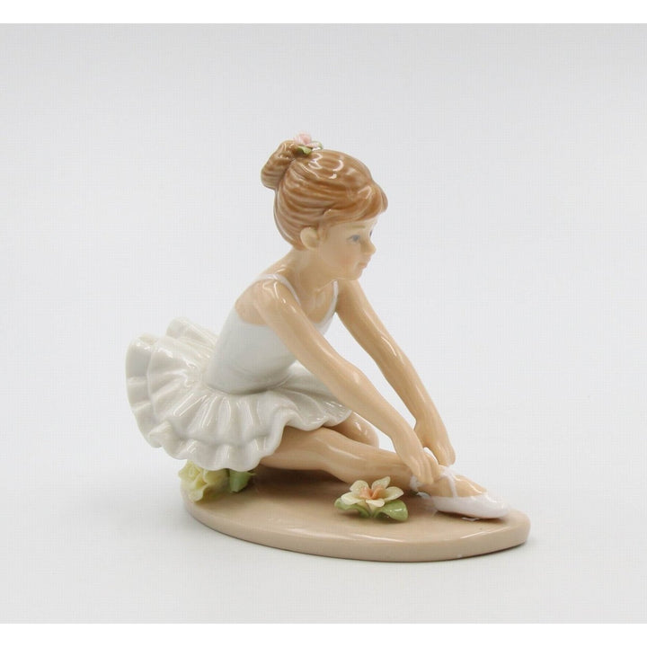 Ceramic Ballerina Dancer Figurine 4.5" Stretching Position Gift Her Image 3