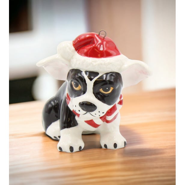 Ceramic Boston Terrier Christmas Ornament 2.5 Image 2