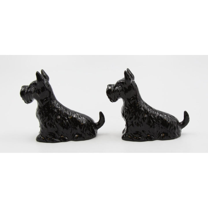 Ceramic Black Scottish Terrier Salt Pepper Shakers 4 inch Gift Image 3