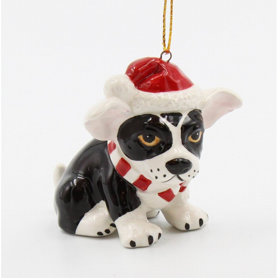 Ceramic Boston Terrier Christmas Ornament 2.5 Image 3