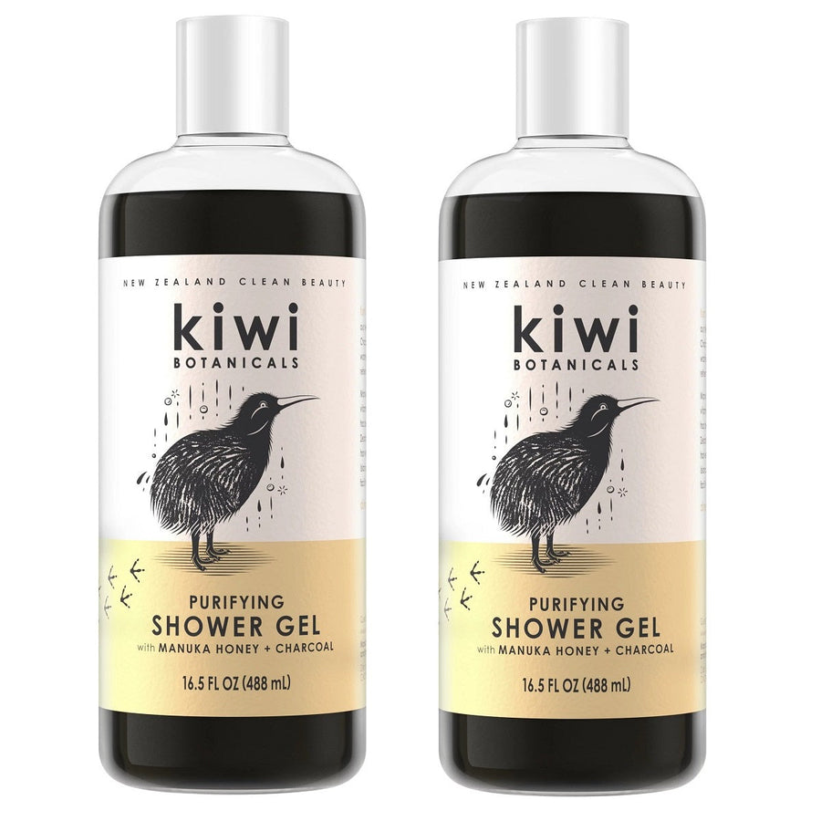 (2 Pack) Kiwi Botanicals Purifying Shower Gel Charcoal and Manuka Honey 16.5 fl oz Image 1