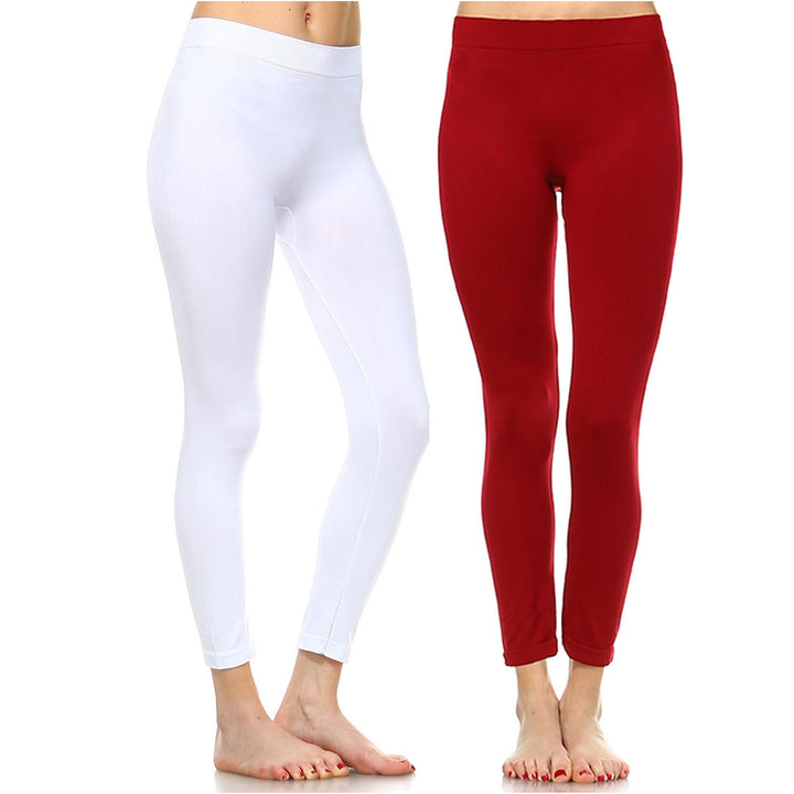 White Mark Womens Pack of 2 Leggings Image 1