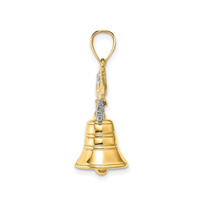 14K Yellow Gold Liberty Bell with Eagle Charm Pendant (No Chain) Image 4