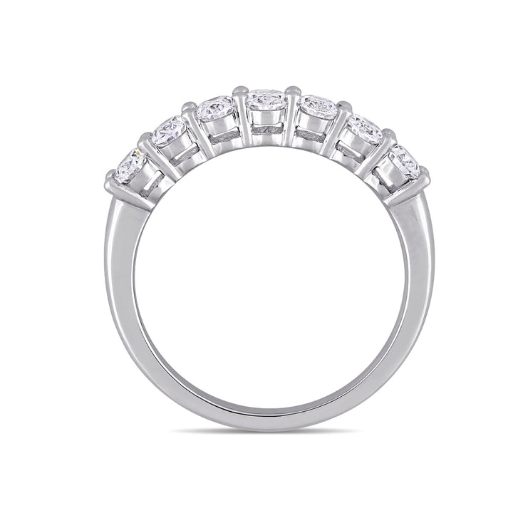 1.29 Carat (ctw Color F-G SI1-SI2) Oval-Cut Diamond Semi-Eternity Wedding Band Ring in 14k White Gold Image 4