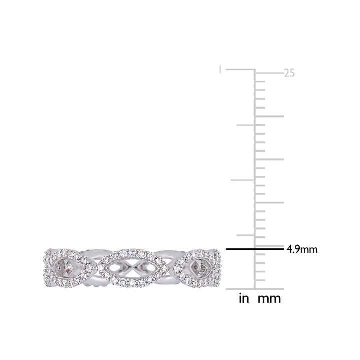 1/2 Carat (ctw) Diamond Infinity Twist Ring in 14K White Gold Image 4