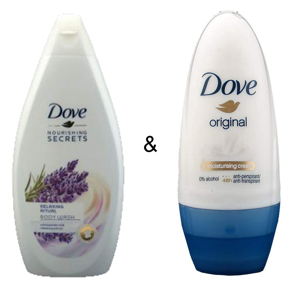 Body Wash Relaxing Ritual 500 by Dove and Roll-on Stick Original 50ml by Dove Image 1