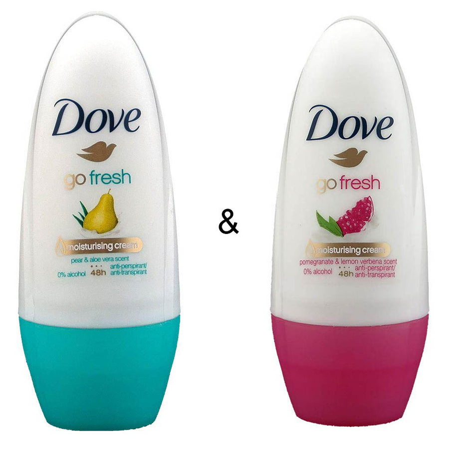 Roll-on Stick Go Fresh Pear and Aloe 50 ml by Dove and Roll-on Stick Go Fresh Pomegranate 50 ml by Dove Image 1