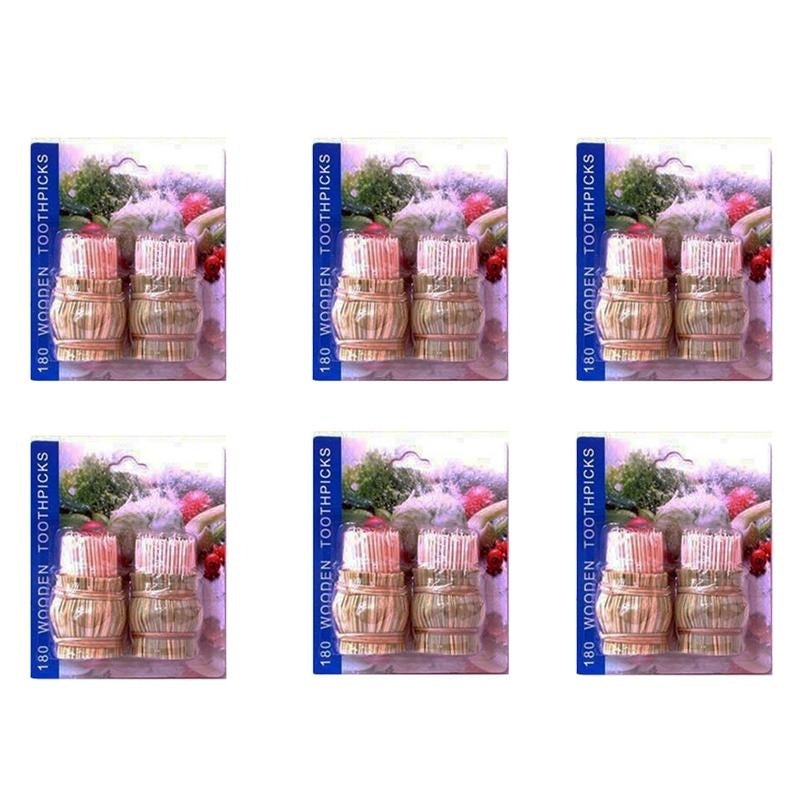 Wooden Toothpick 180 In 1 Pack (Pack of 6) By Purest Image 1
