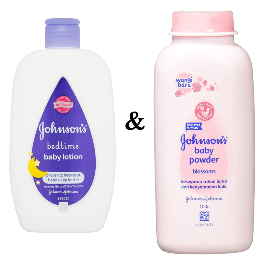 Johnsons Baby Bedtime Lotion 300ml By Johnson and Johnson and Johnsons Baby Powder Blossoms 3.3 Oz (100g) Image 1