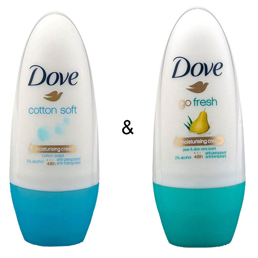 Dove 50 ml Roll-on Stick Cotton Soft and Roll-on Stick Go Fresh Pear and Aloe 50 ml by Dove Image 1