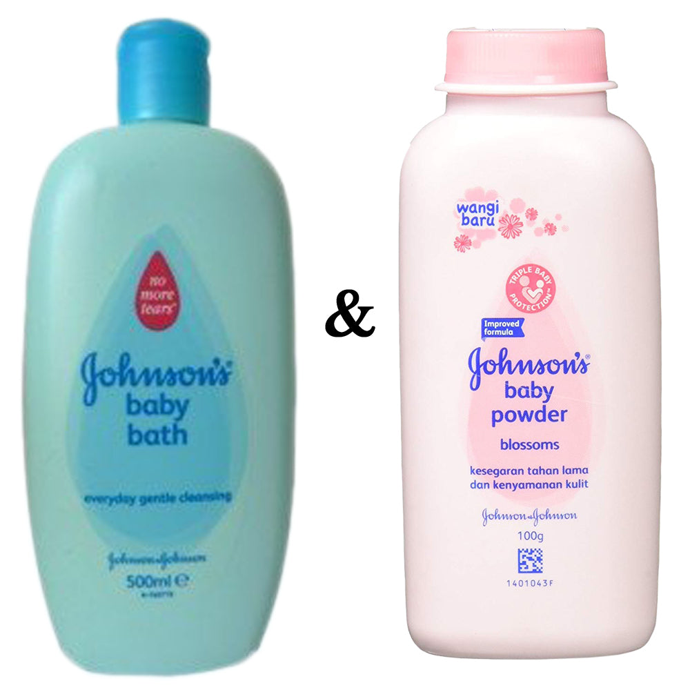 JohnsonS Baby Bath 500Ml (1000Ml Bath) and Johnsons Baby Powder Blossoms 3.3 Oz (100g) Image 1