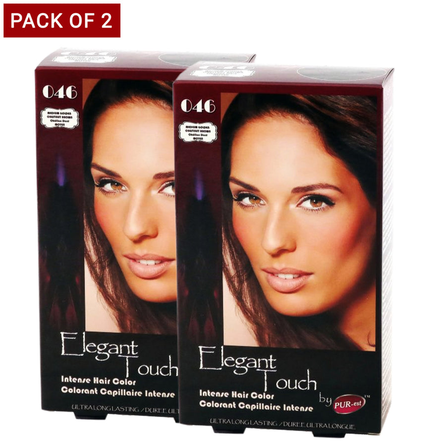 Purest Hair Color Medium Golden Chestnut Brown 046 0.14Kg - Pack Of 2 Image 1