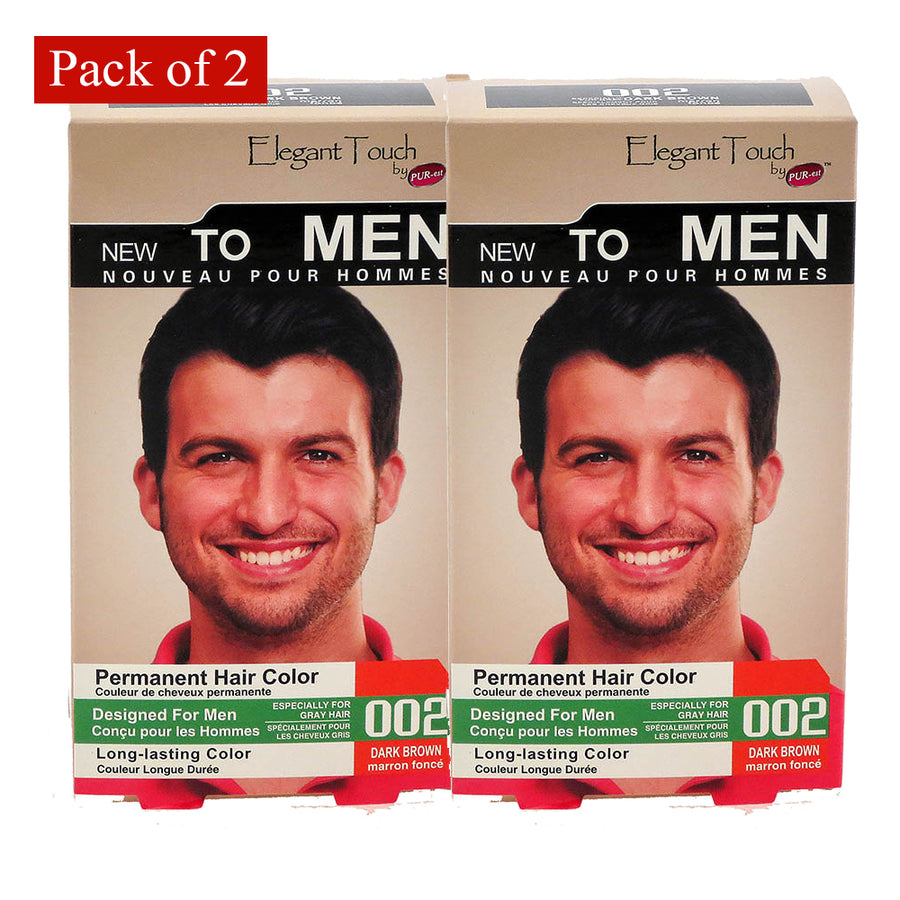 Hair Color For Men Dark Brown 002 Elegant Touch By Purest (Pack Of 2) Image 1
