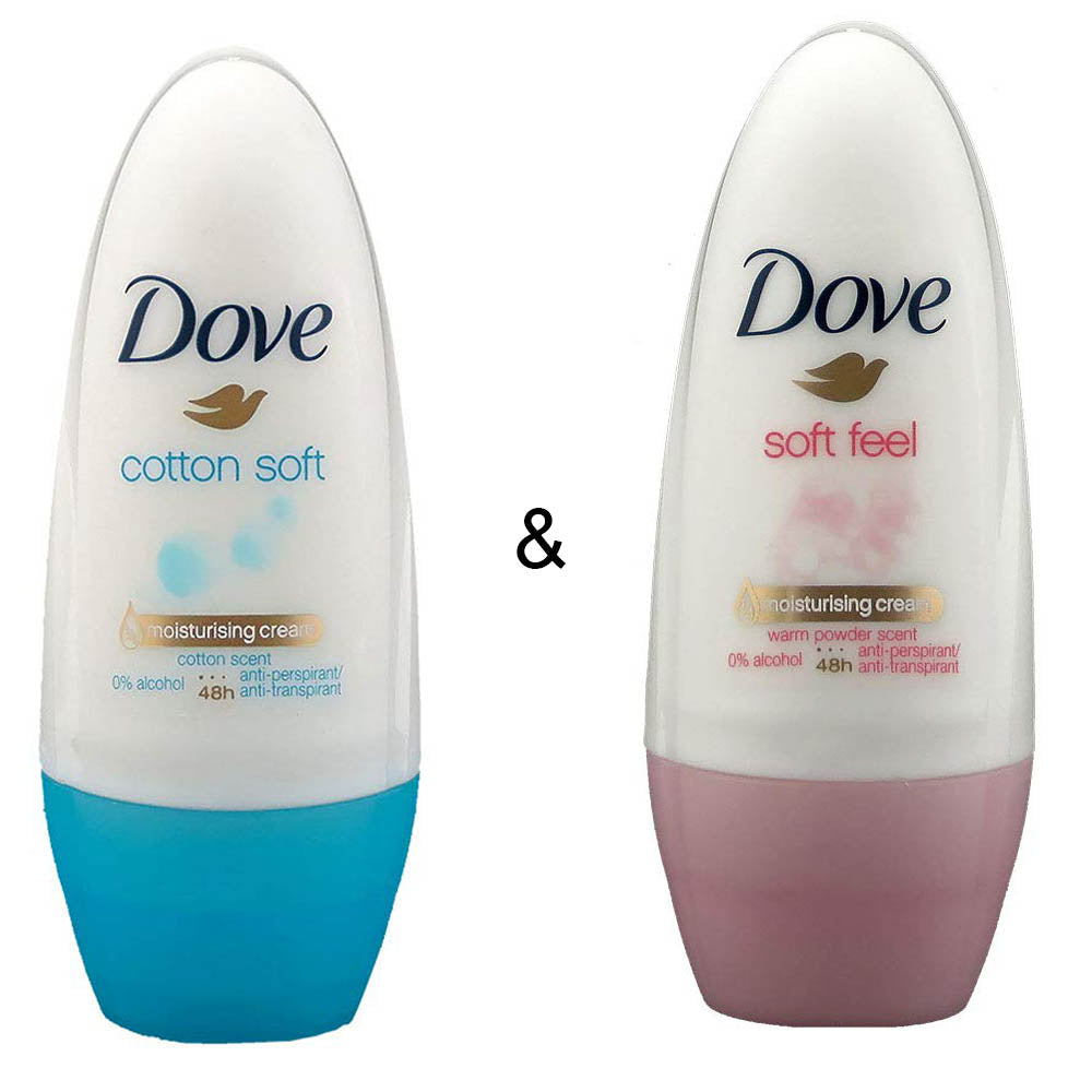 Roll-on Stick Cotton Soft 50 ml by Dove and Roll-on Stick Soft Feel 50ml by Dove Image 1