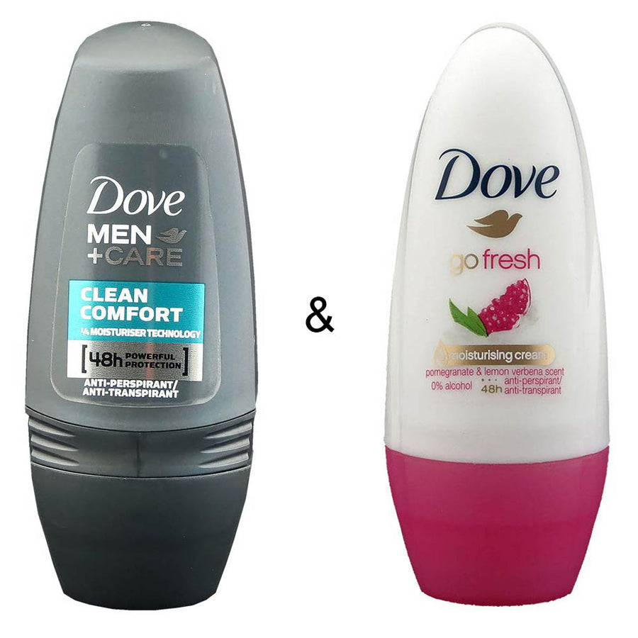 Roll-on Stick Clean Comfort 50ml by Dove and Roll-on Stick Go Fresh Pomegranate 50 ml by Dove Image 1