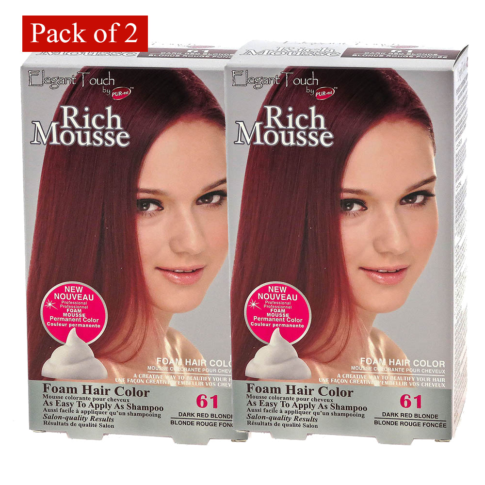 Foam Hair Color Rich Mousse Dark Red Blonde 61 Elegant Touch By Purest (Pack Of 2) Image 1