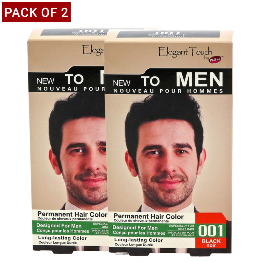 Purest Hair Color 001 0.15Kg - Men Black - Pack Of 2 Image 1